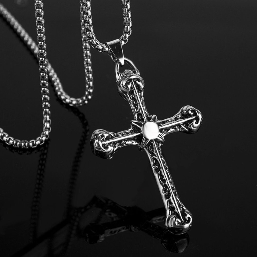 ❤️Fashion trend retro cross pendant Christian necklace for women/men, N90201P194
